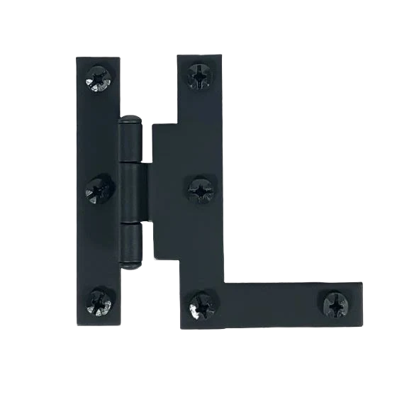 Secure Acorn Smooth Matte Black Offset Cabinet HL Hinge Pair 3 in. Premium