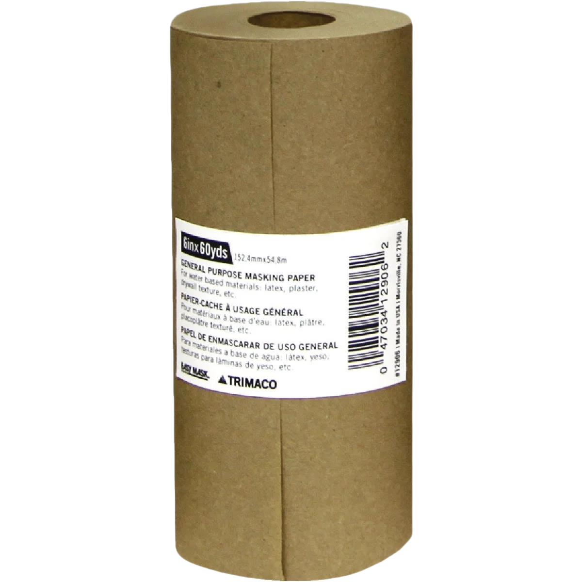 Outstanding Trimaco General Purpose Paper Brown Masking Tape 6 in. x 180 ft. Fast