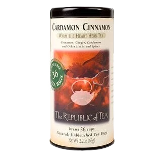 High-End The Republic of Tea Cardamon Cinnamon Herbal Tea Tin 50 Bags Green