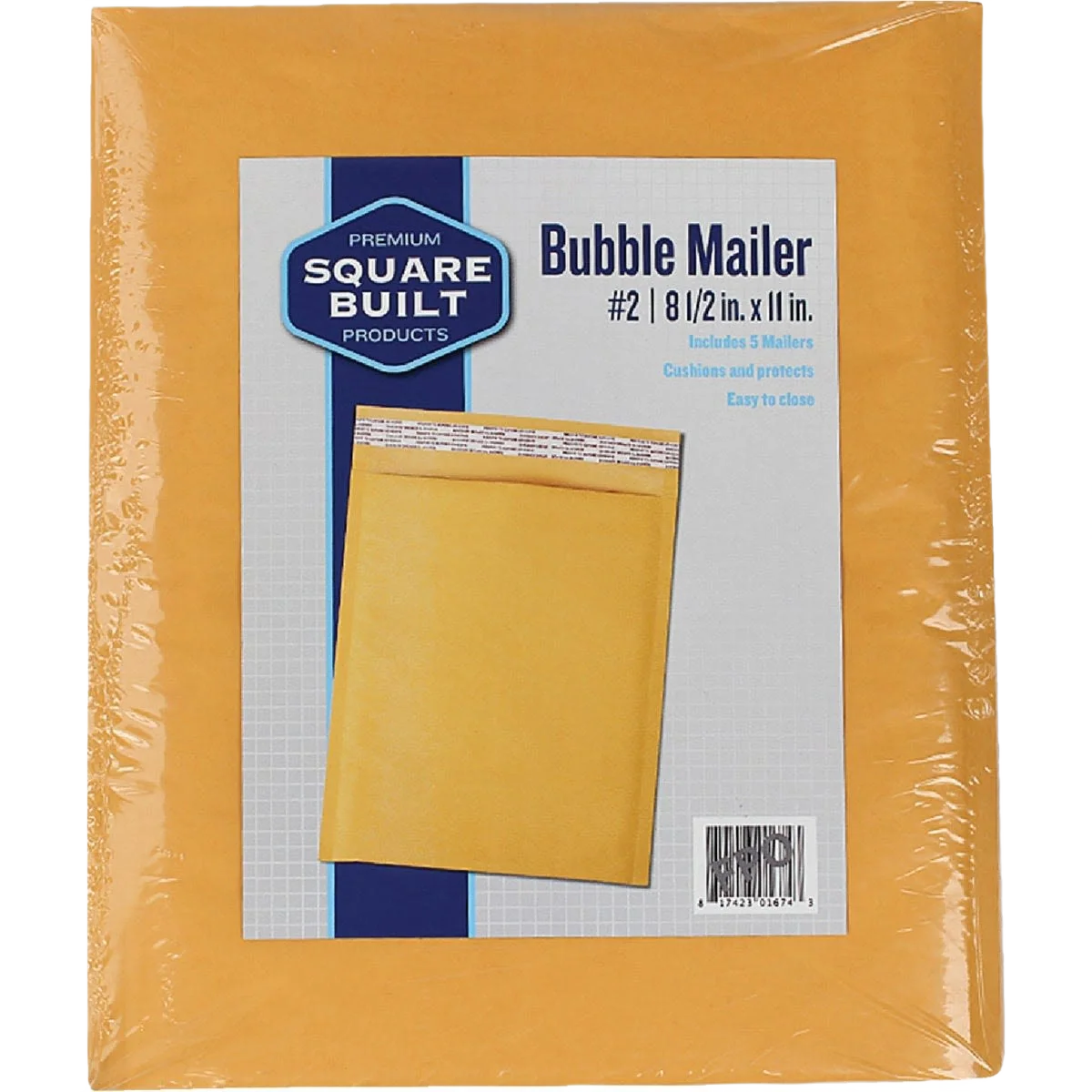 Long-Lasting Square Built 8.5 x 11 in. Bubble Mailer 5-Pack Artisan
