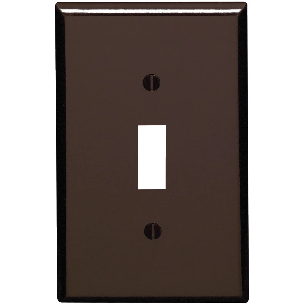Clean Leviton 1-Gang Mid-Way Toggle Switch Brown Wall Plate Soft