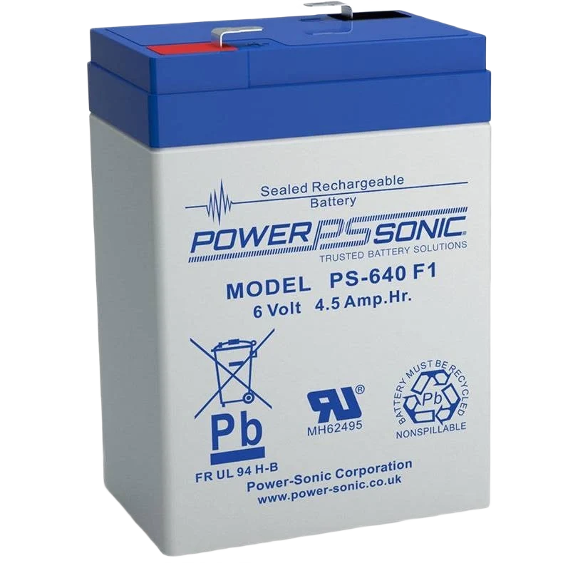 High-End Powersonic 6 Volt 4.5 Ah F1 Terminal Emergency Backup Battery Verified