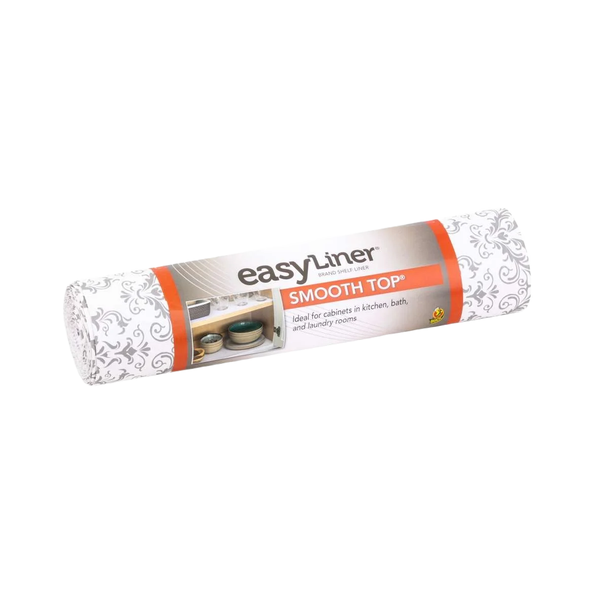 Casual Duck Brand EasyLiner Smooth Top Grey Damask Shelf Liner 12 in. x 10 ft. Recyclable