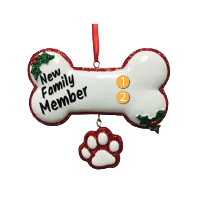 Flexible Kurt S. Adler Personalized New Family Member Dog Bone Ornament Reliable