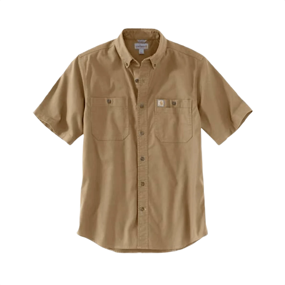 Professional Carhartt Men’s XL Dark Khaki Rugged Flex Canvas Short Sleeve Shirt Secure