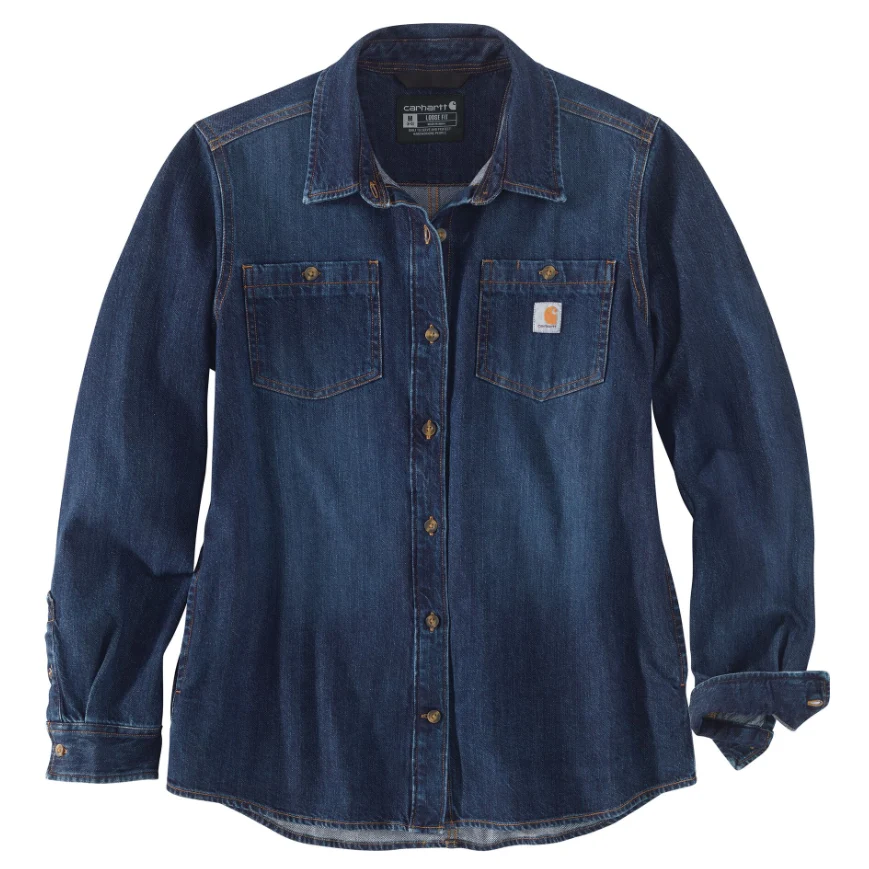 Premium Material Carhartt Women’s Small Zion Denim Long Sleeve Shirt Powerful