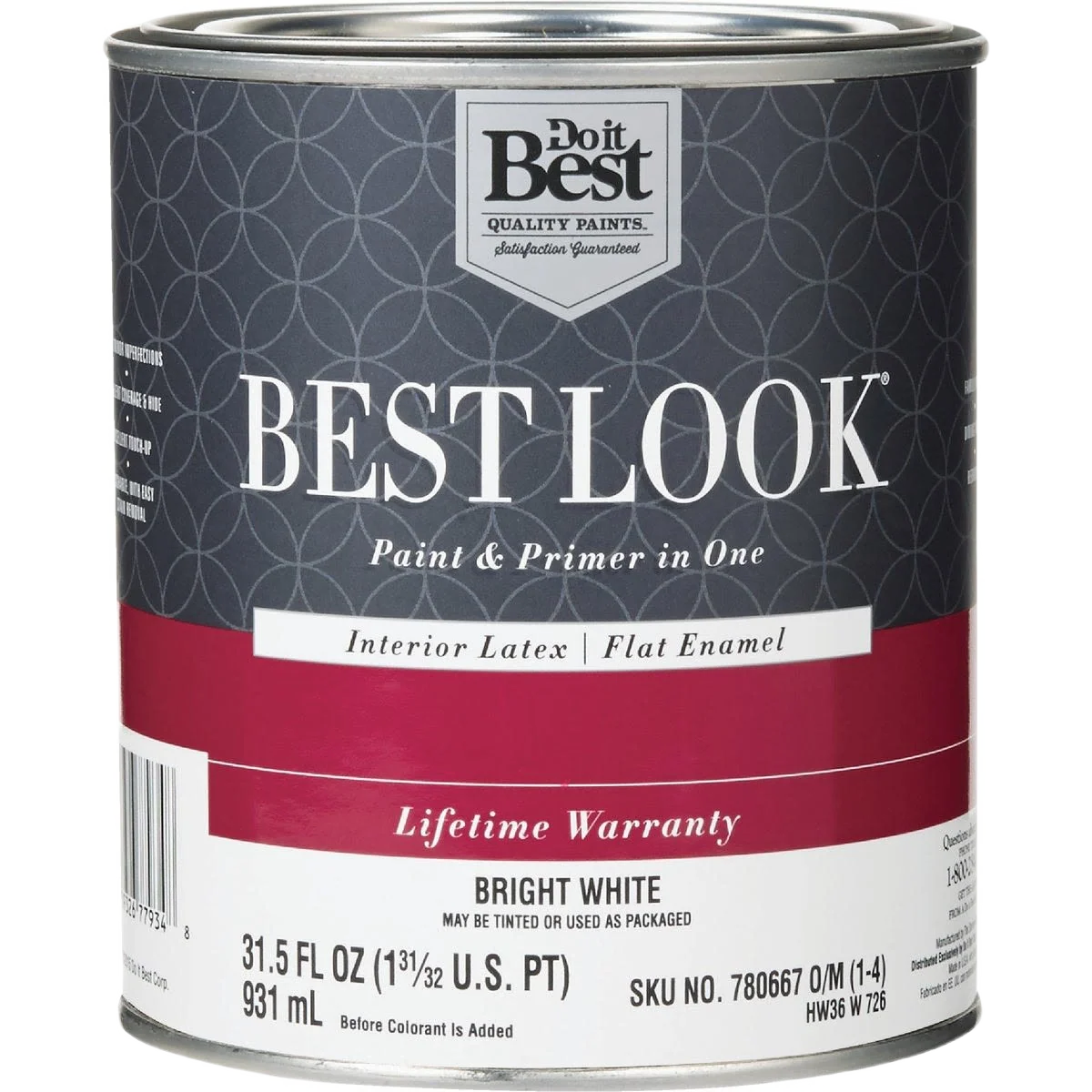 Prestigious Look Bright White Interior Latex Flat Paint Primer In One 1 Quart Expertly Made
