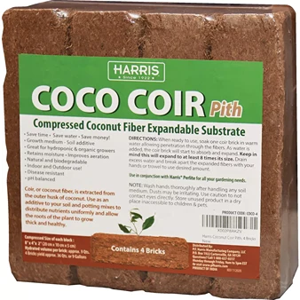 Lightweight Harris 36 Qt. Coco Coir Coconut Fiber Potting Mix 4-Pack Fine Crafted