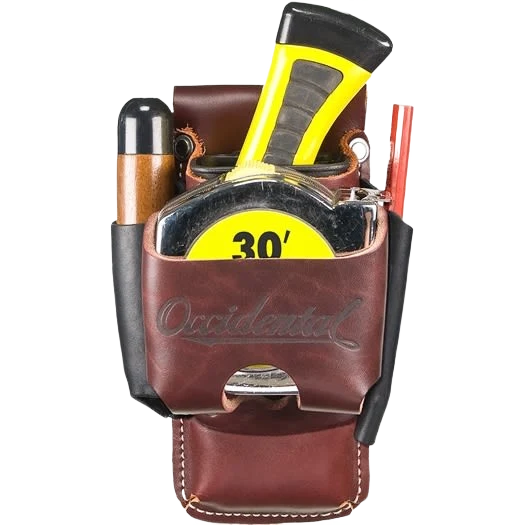 Genuine Occidental Leather Belt Worn 4 In 1 Tool Tape Holder Carefully Designed
