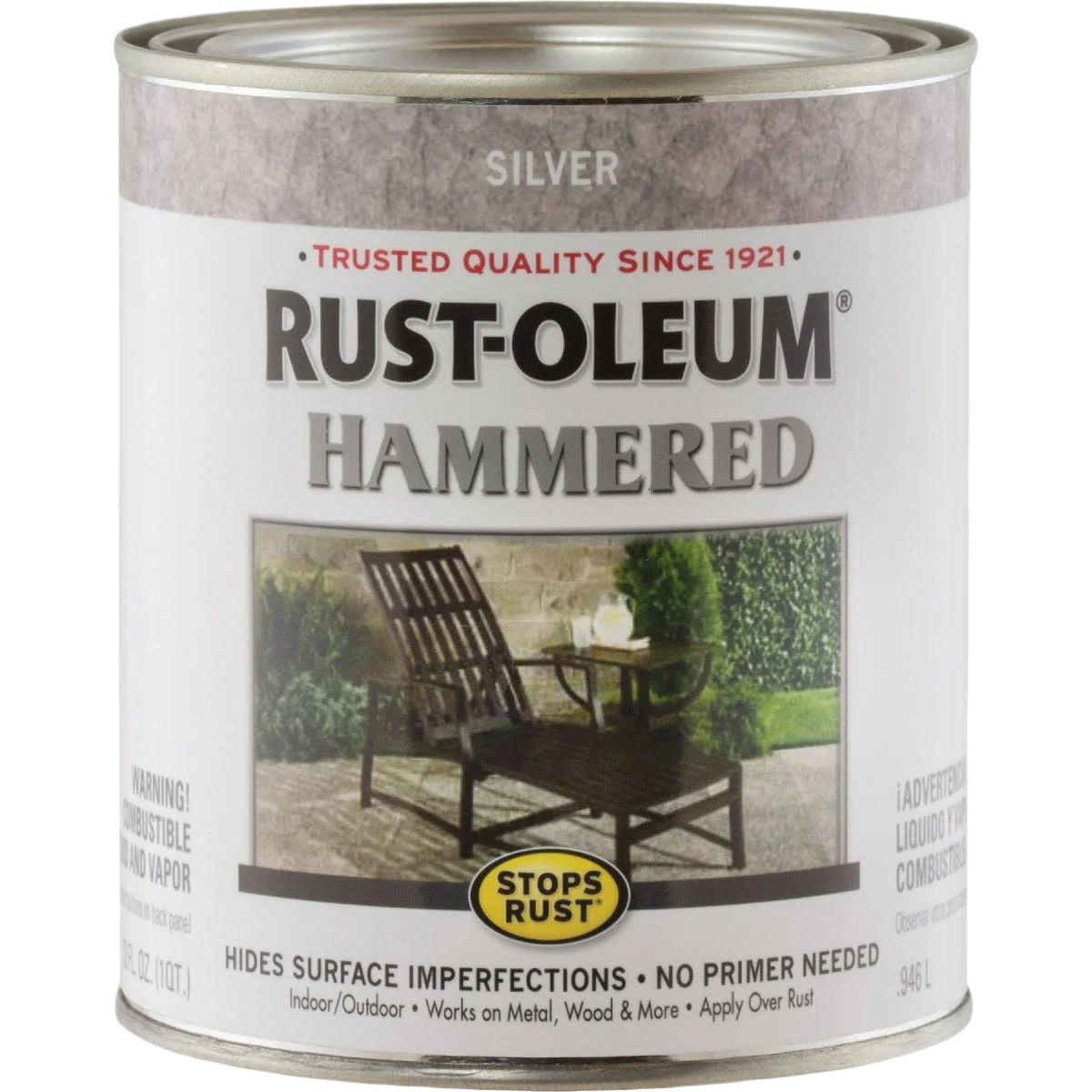 Modern Rust-Oleum Silver Hammered Paint 1 Quart Efficient