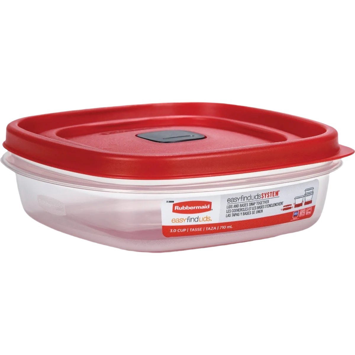 User-Friendly Rubbermaid Easy Find Lids Clear Food Container 3 cup Solid