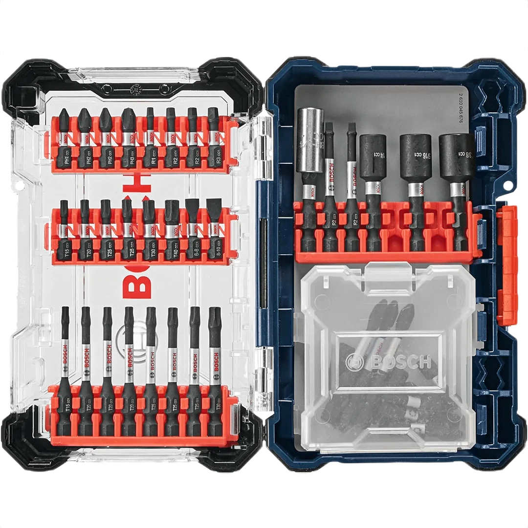 High-Performance Bosch Driven Impact Screwdriving Case Set 45PC Contemporary