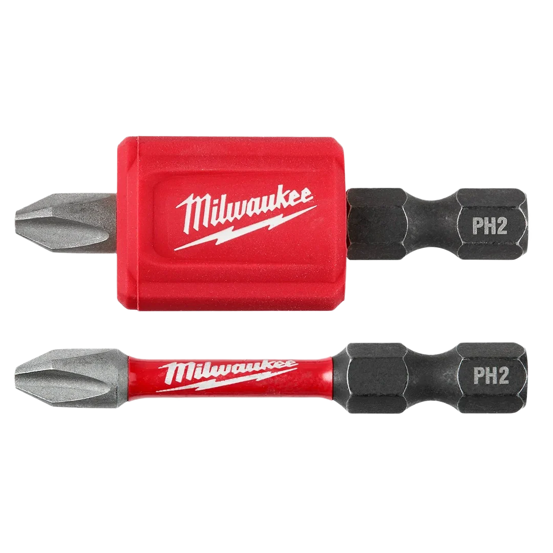 Sophisticated Milwaukee SHOCKWAVE™ Impact Duty™ 3-PC Magnetic Attachment and PH2 Bit Set Green
