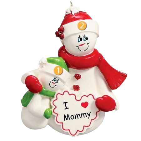 Detailed Rudolph Me Personalized I Love Mommy with 1 Kid Ornament Traditional