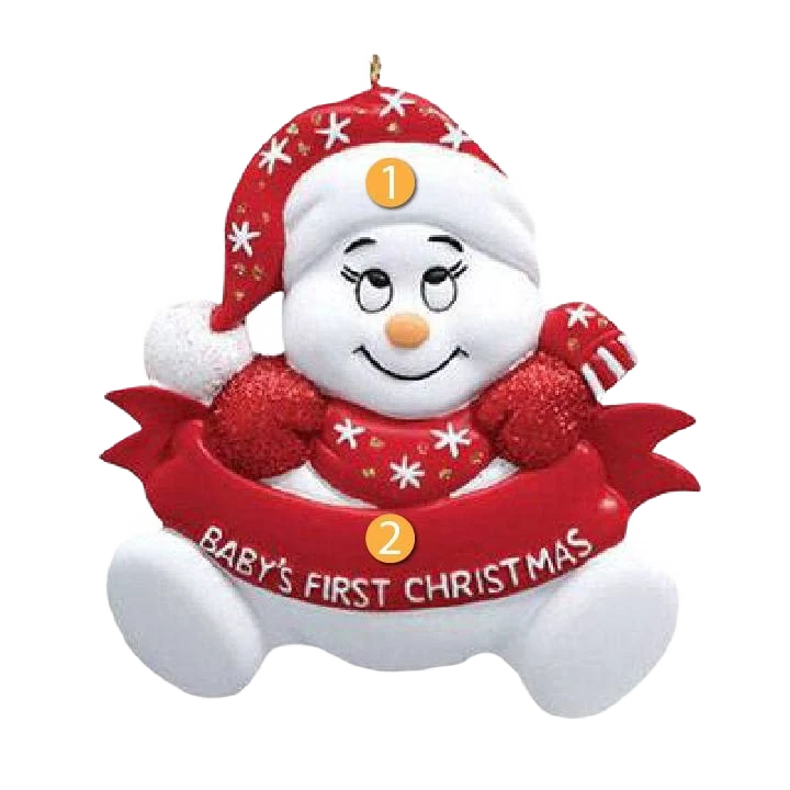 Eco-Friendly Rudolph Me Personalized Red Snowbaby First Christmas Ornament Official