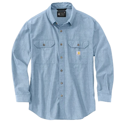 Minimalist Carhartt Men’s Loose Fit Midweight Chambray Long-Sleeve Shirt Classic