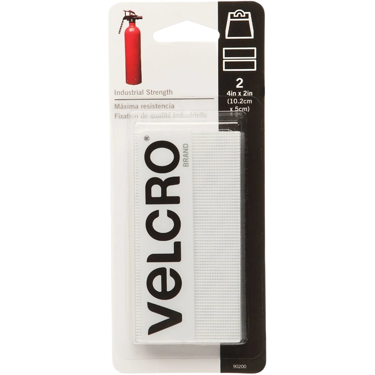 Original VELCRO Brand White Hook Loop Strip 2 x 4 in. Proven