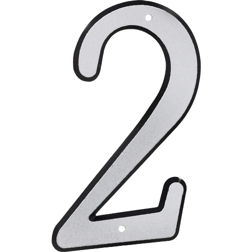 Organic Hillman 4-In. Nail-On Reflective House Number 2 Convenient