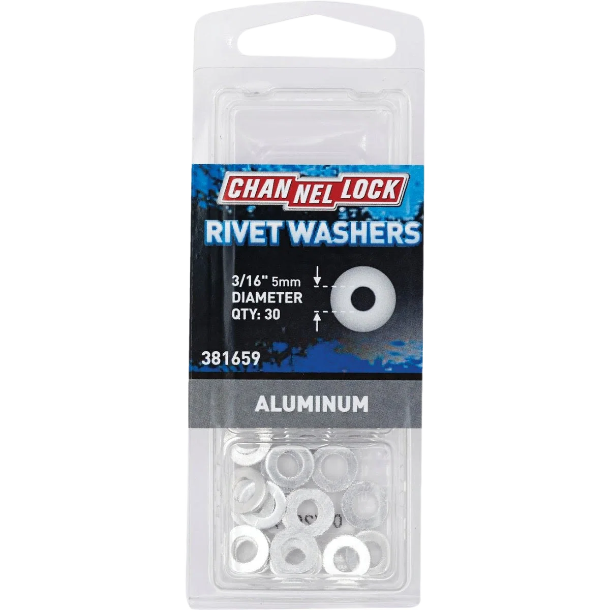 Outstanding Channellock 3 16 in. Aluminum Rivet Washer 30-Pack Green