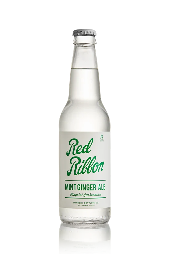 Elegant Red Ribbon Mint Ginger Ale 12 oz. Safe