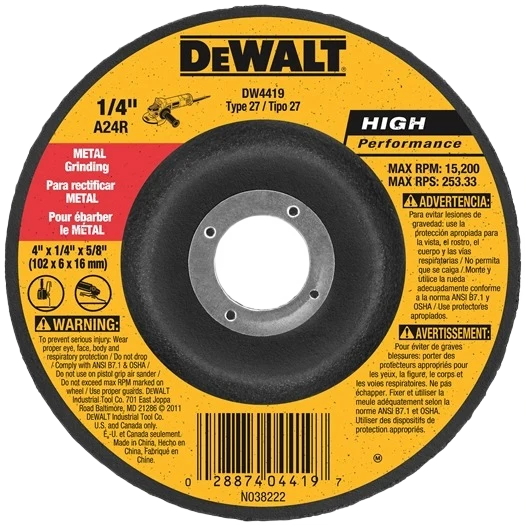 Durable DEWALT 7 x 1 4 x 5 8 Type 27 HP Metal Grinding Wheel Consistent