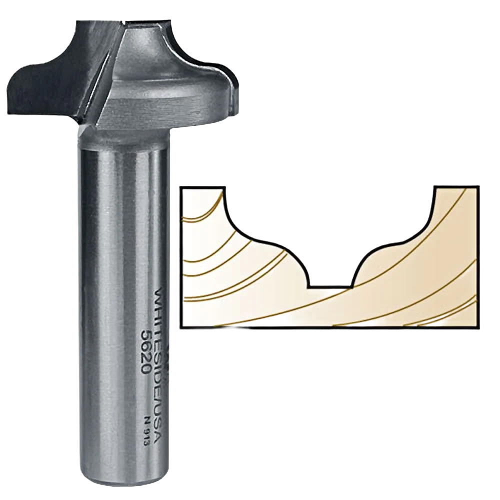 Next-Generation Whiteside 5620 Traditional Stile Profile Bit for MDF Doors 1 2 in. SH x 1-1 4 in. LD Clean