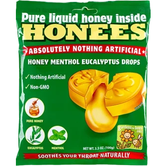 Crafted Honees Honey Menthol Cough Suppressant Drops 20-Pack World-Class