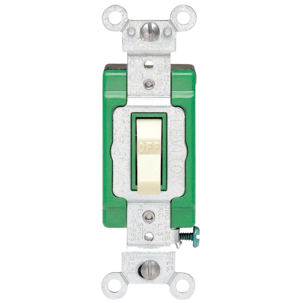 High-Quality Leviton Ivory Grounded Quiet Double Pole Switch Verified