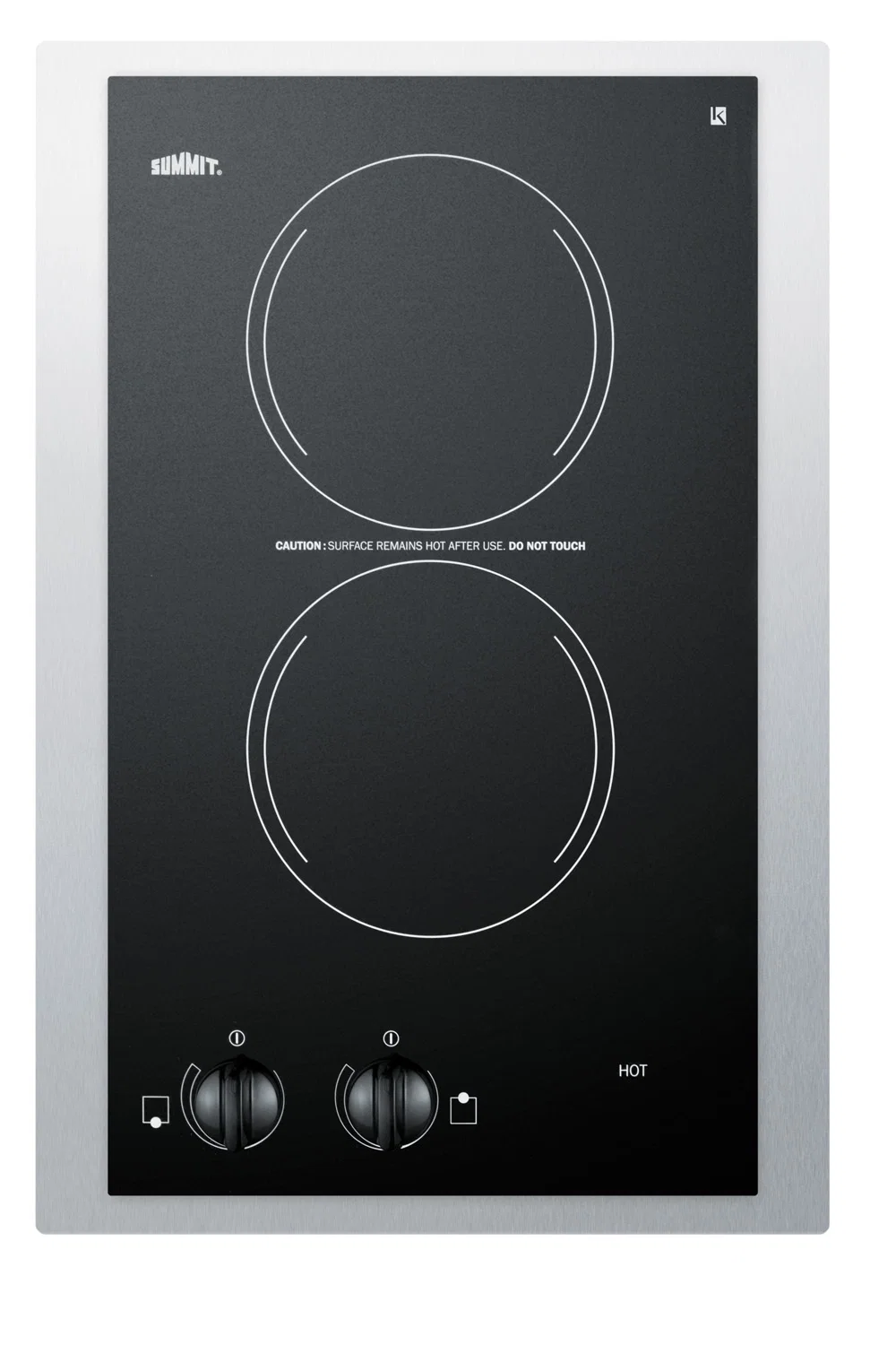 Fashionable 15 Wide 230V 2-Burner Radiant Cooktop Traditional