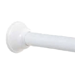 Efficient Zenith Aluminum Decorative White Adjustable Tension Shower Rod 44-72 in. Proven