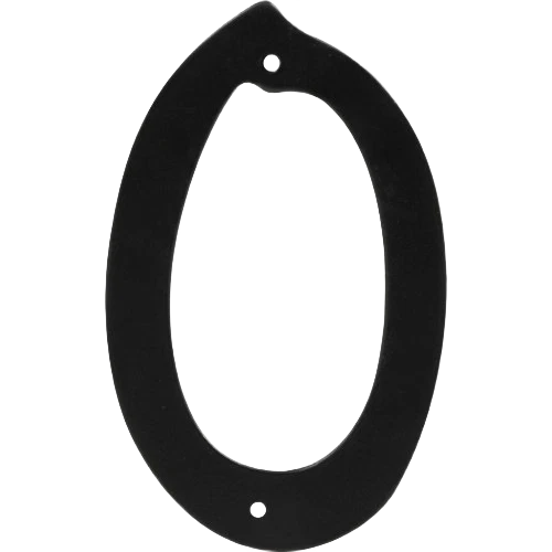 Flexible Hillman 4-In. Nail-On Black House Number 0 Clean