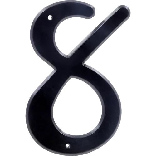 User-Friendly Hillman 4-In. Nail-On Black Plastic House Number 8 Selected