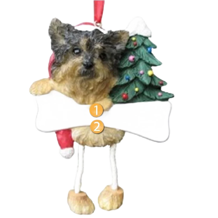 Versatile E S Pets Personalized Yorkie Dangling Legs Ornament Efficient
