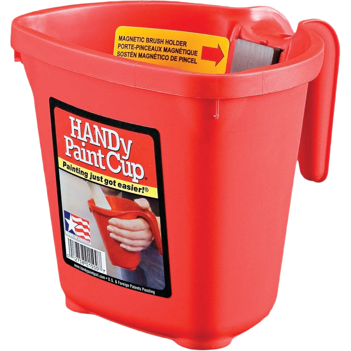 Specialty Handy Red Paint Cup with Hand Rest Magnetic Brush Holder 1 Pint Sophisticated