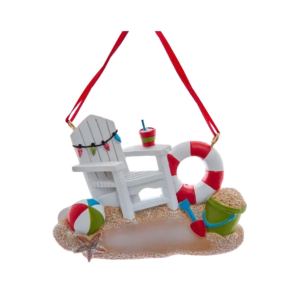 World-Class Kurt S. Adler Personalized Beach Chair Ornament Powerful