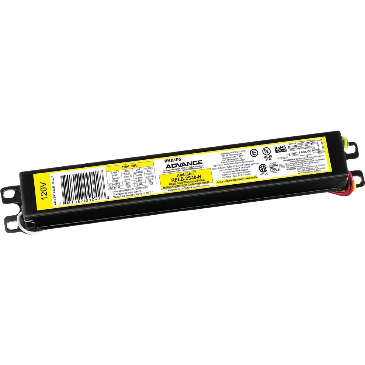 Fast Philips Advance Rapid Start 40W 120V Electronic Ballast Elite