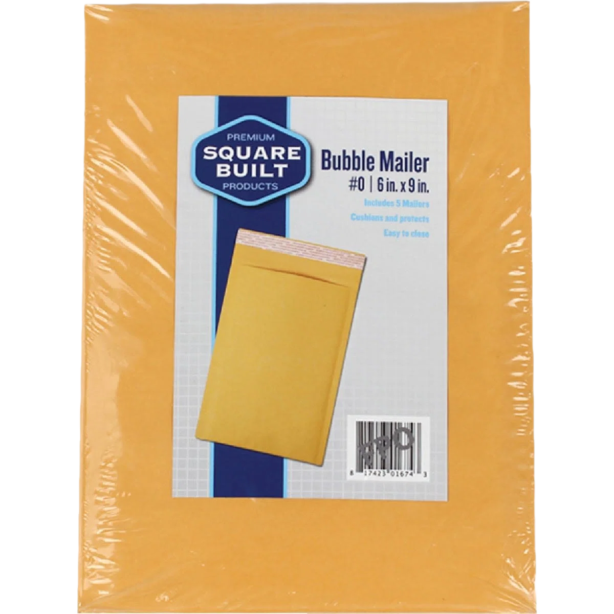 Refined Square Built Bubble Mailer 6 x 9 in. 5-Pack Secure