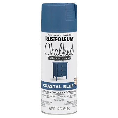 High-End Rust-Oleum Chalked Ultra Matte Coastal Blue Spray Pain 12 oz. Pure