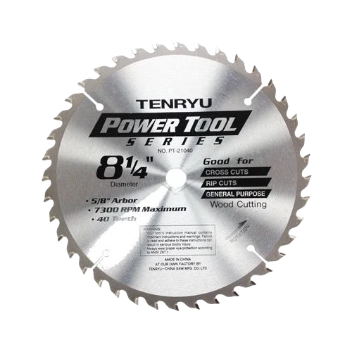 Detailed Tenryu 8-1 4 in. 40 Th. Circular Saw Blade Clean