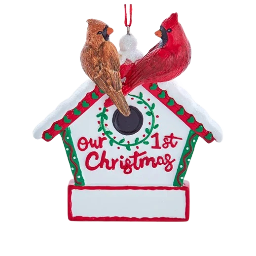 Clean Kurt S. Adler Personalized 1st Christmas Cardinal Birdhouse Ornament Professional