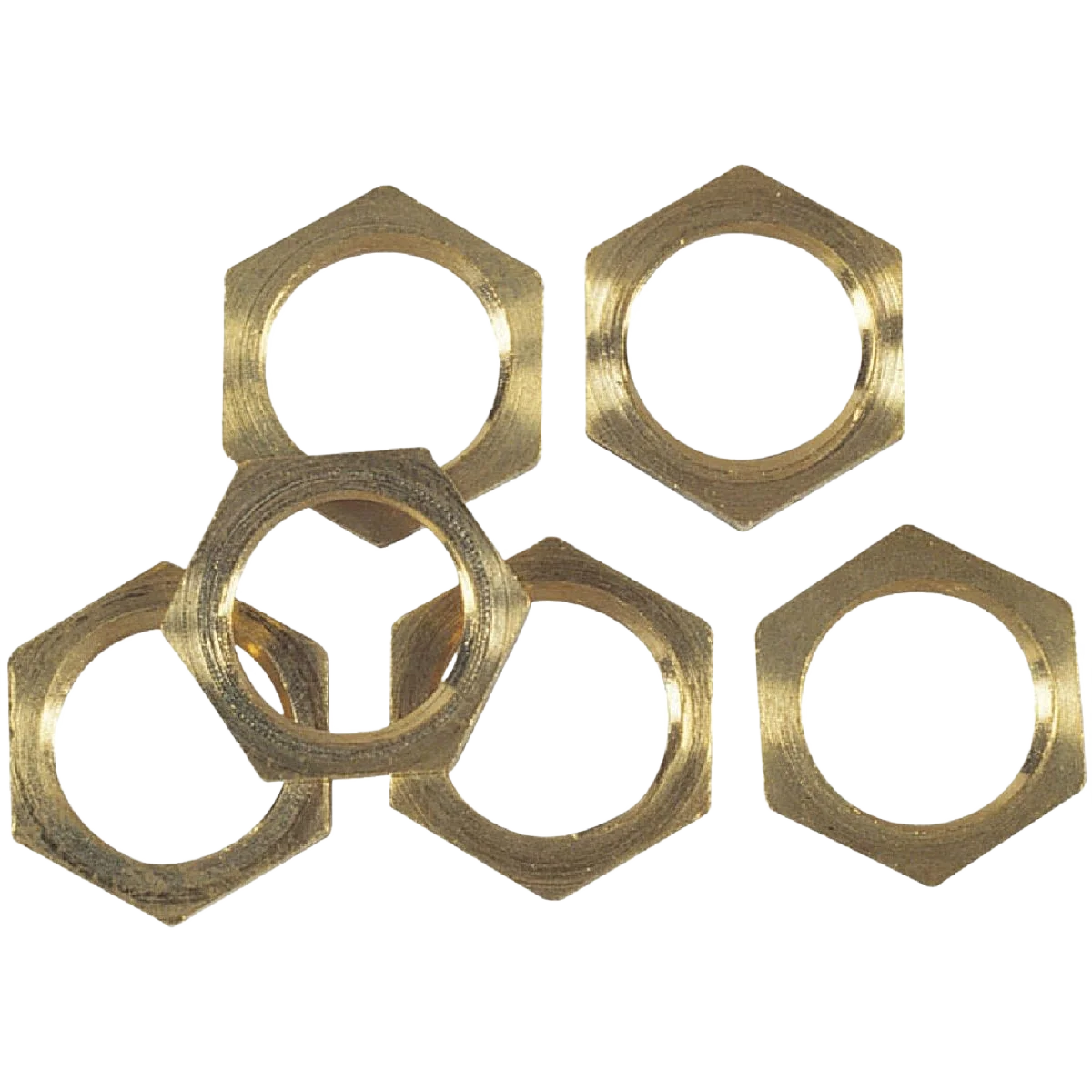 Smooth Westinghouse Brass Tapped 1 8 IP Lamp Fixture Lock Nut 6-Piece Durable