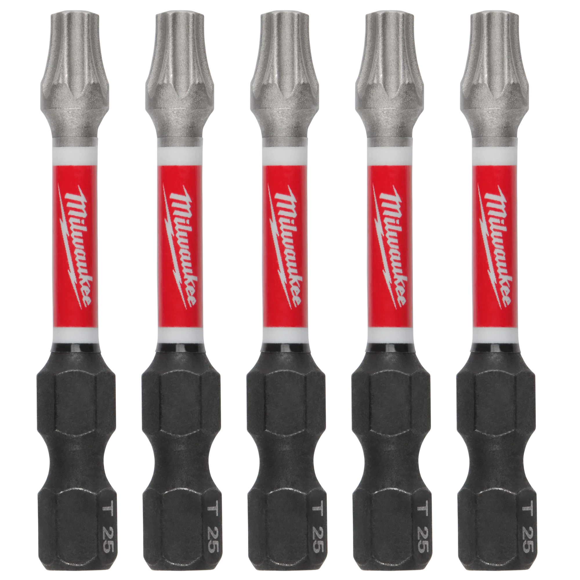 Smooth Milwaukee SHOCKWAVE™ Impact Duty™ 2 T25 TORX Bits 5-Pack Flexible