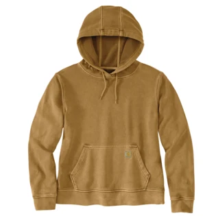 Casual Carhartt Women’s Medium Brown French Terry Hooded Sweatshirt Natural