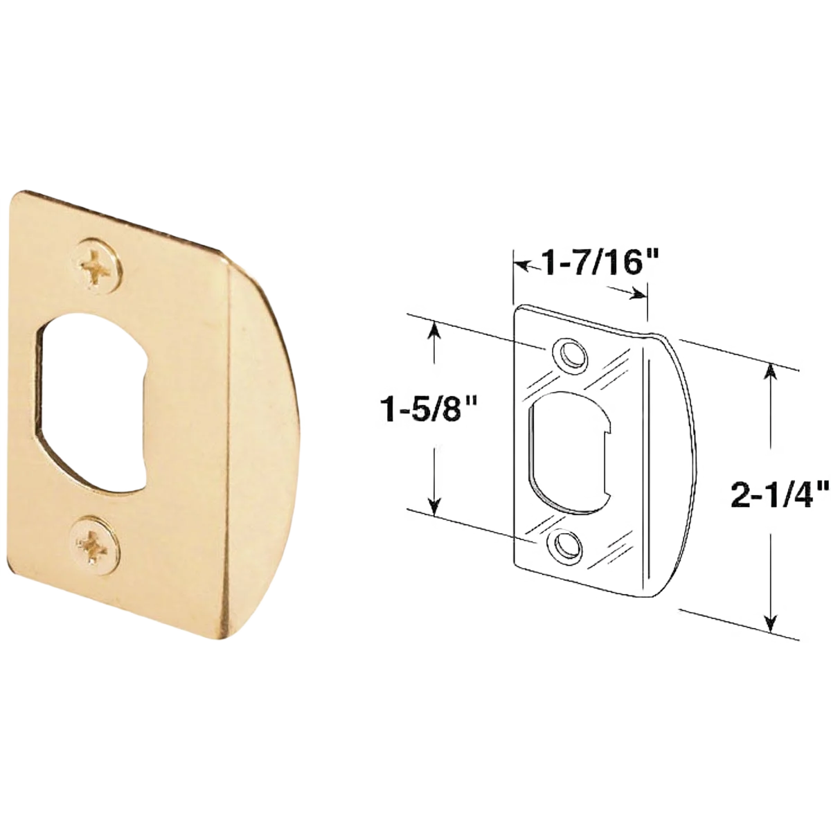 Detailed Prime-Line Defender Security 1-3 4 In. Brass Strike Plate Enhanced
