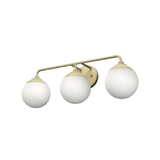 Comfortable Hunter Hepburn Painted Modern Brass 3 Light Vanity Specialty
