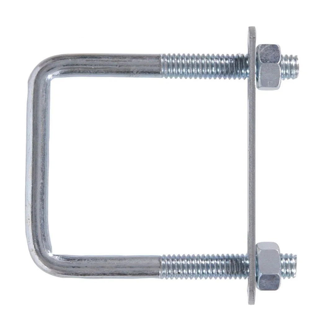 Carefully Designed Hillman 3 8-16 x 3 x 4 In. Square U-Bolt w Plated and Hex Nuts Zinc-Plated Traditional