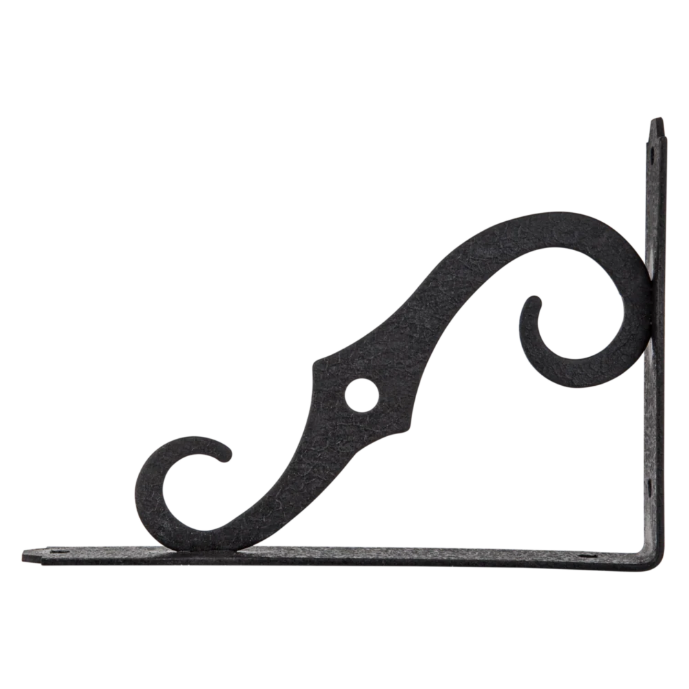 Reliable National Hardware 8 D. x 5-1 2 H. Black Steel Ornamental Shelf Bracket Plant Hanger Official