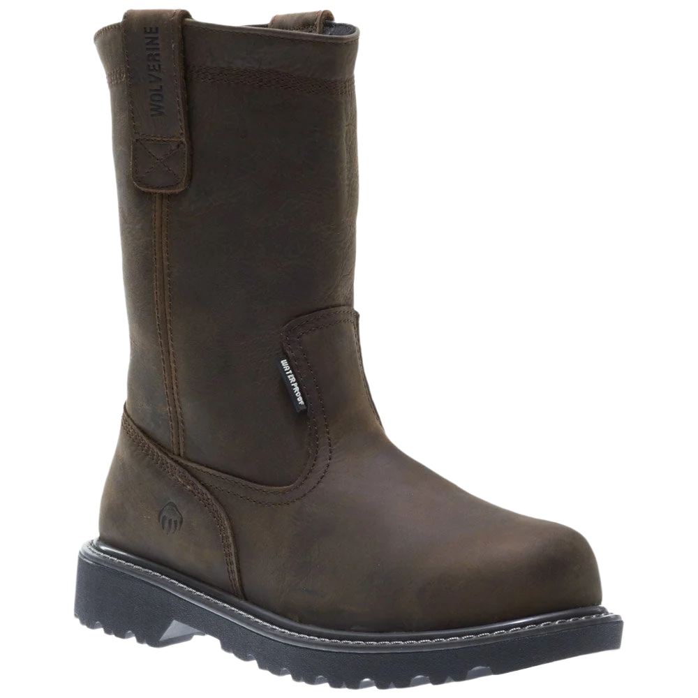 Classic Wolverine Men’s Dark Brown Floorhand Waterproof Wellington Boots Size 10M Genuine
