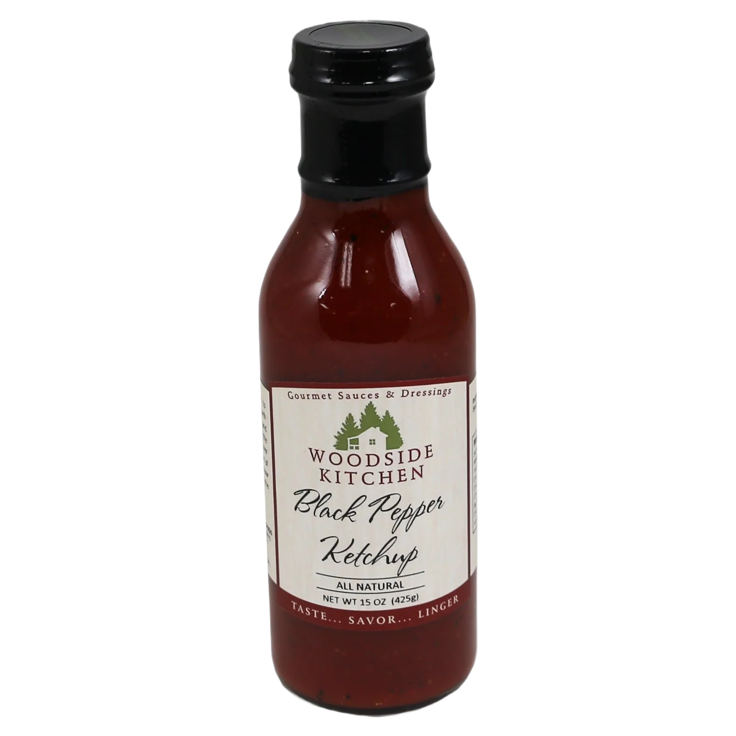 Exclusive Woodside Kitchen Black Pepper Ketchup 15 oz. Lightweight