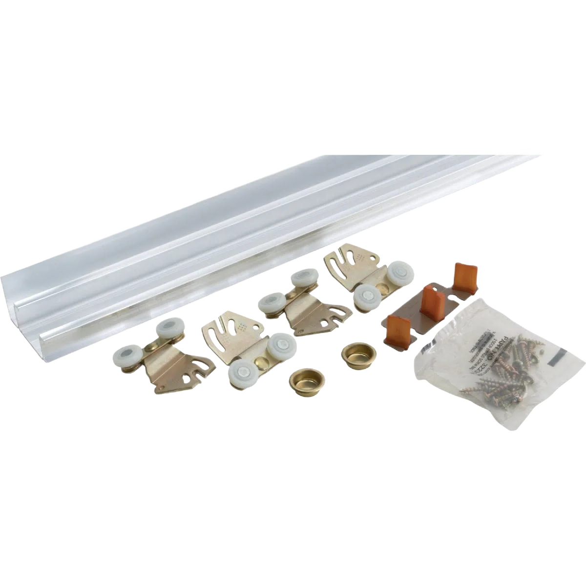 Premium Johnson Hardware 48 In. Double Wheel Sliding Door Hardware Soft